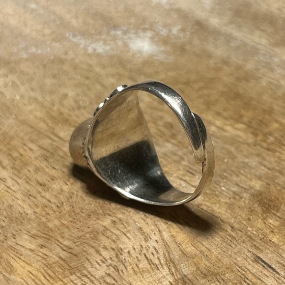 Blue Turquoise Filigree Adjustable 925 Sterling Silver Ring - Picture 9 of 12